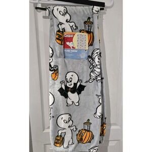 Oeko Tex Casper The Friendly Ghost Halloween Plush Throw Blanket 50x70 Inch NWT